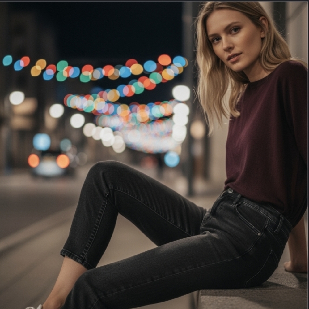 LAUREN Ralph Lauren Mid-Rise Black Ankle Boyfriend Fit Jeans 2P Petite